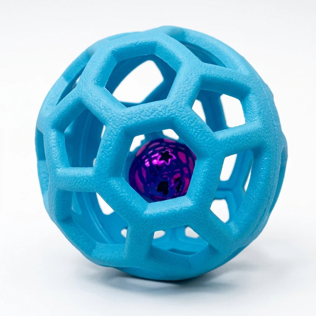 Textured Dog Chew Ball — treat slot