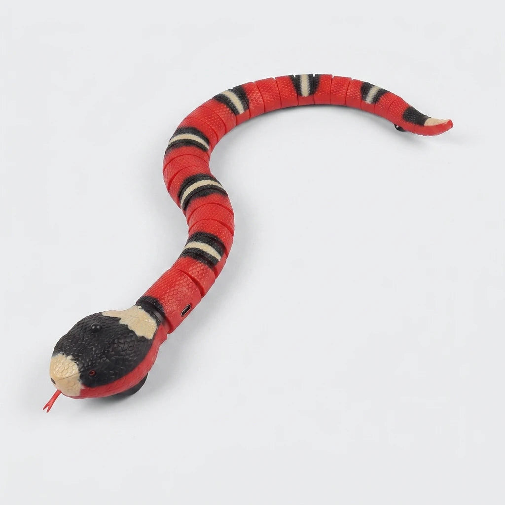Smart Electric Cat Snake Toy — LED eyes detail
