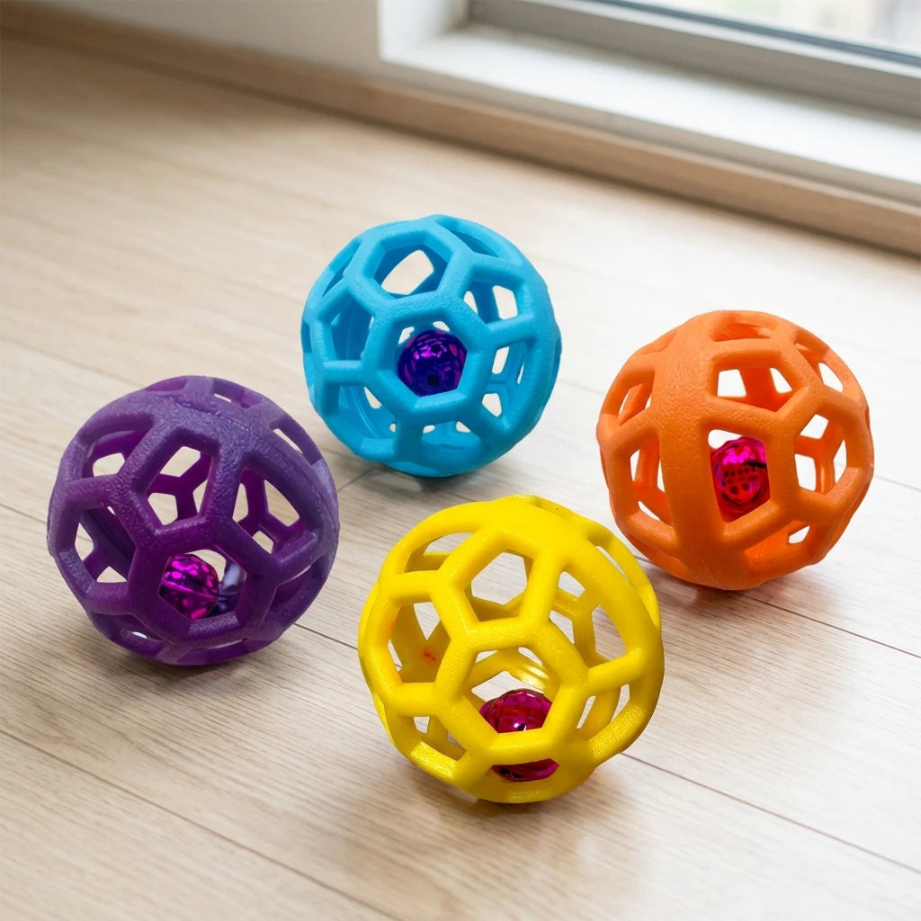 Textured Dog Chew Ball — side view